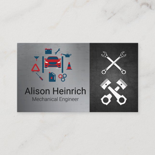 Cartão De Visita Serviços Automáticos de Automóveis (Frente)