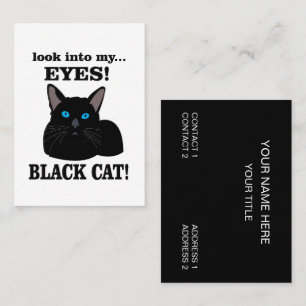 Cartão De Visita Serviços de Animais de Estimação Black Cat Black C