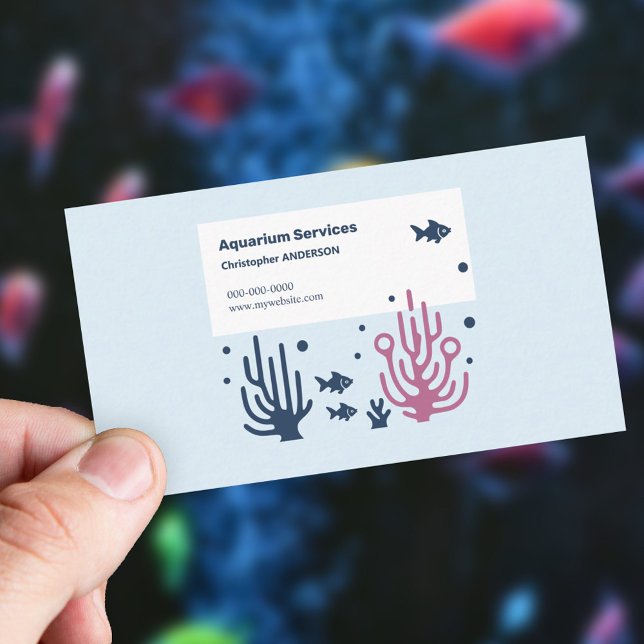 Cartão De Visita Serviços de Aquário - Peixes e Corais (Aquarium Services - Fish & Coral Business Card)