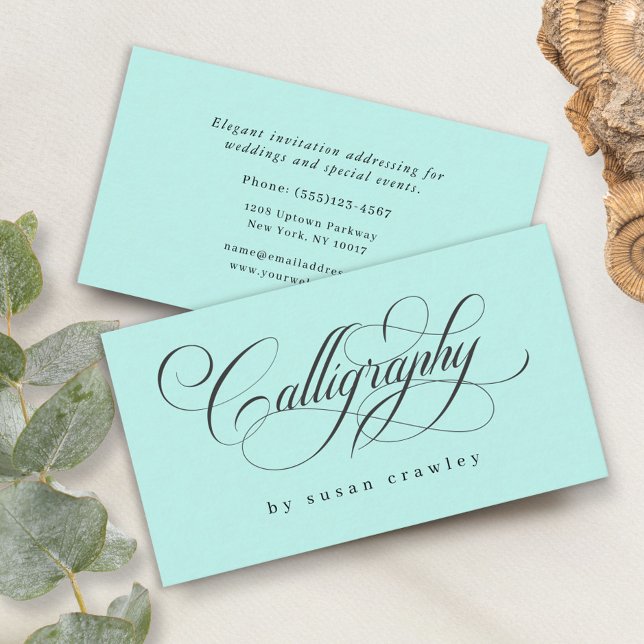 Cartão De Visita Serviços de calígrafos profissionais elegantes (Criador carregado)