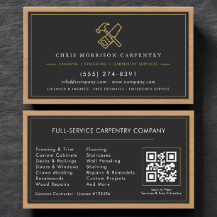 Cartão De Visita Serviços de Carpintaria Código QR