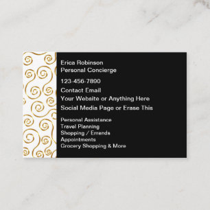 Cartão De Visita Serviços de Concierge Pessoal Elegantes Novos