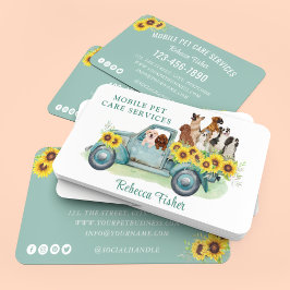 Cartão De Visita Serviços de Cuidados com Animais de Companhia de A
