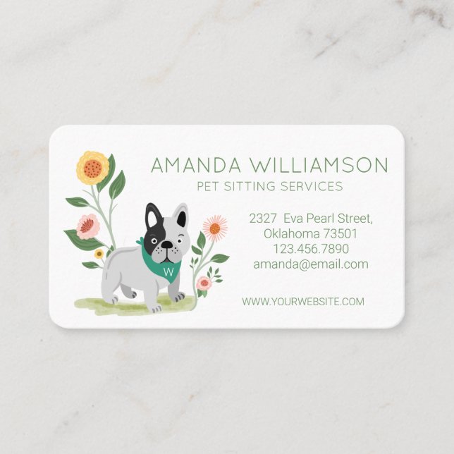 Cartão De Visita Serviços De Cuidados De Animais De Companhia De Bu (Frente)