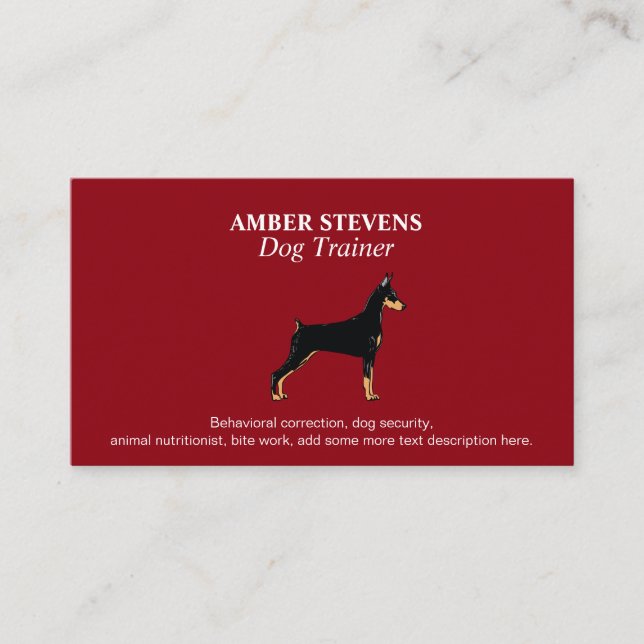 Cartão De Visita Serviços de cuidados e formação de animais de cães (Frente)