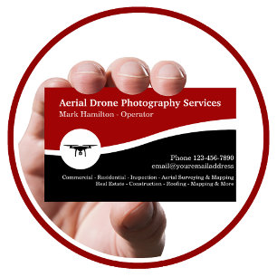 Cartão De Visita Serviços de Fotografia Aérea com Drone