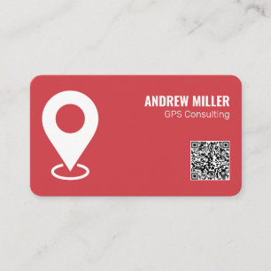 Cartão De Visita Serviços de GPS QR (Vermelho)