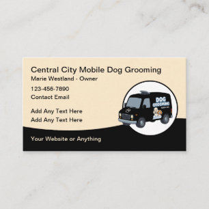 Cartão De Visita Serviços de Higienização de Cães Móvel Groomer