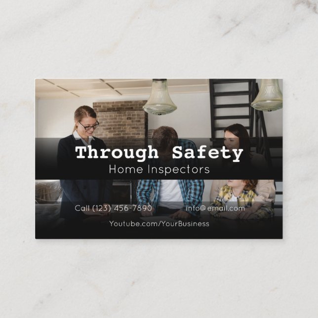 Cartão De Visita Serviços de inspeção doméstica profissional (Verso)