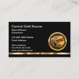 Cartão De Visita Serviços de investimento Dourado clássico