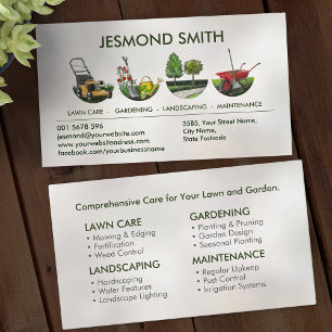 Cartão De Visita Serviços de jardinagem - Ilustração desenhada à mã