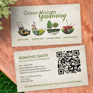Cartão De Visita Serviços de jardinagem - Ilustração desenhada à mã