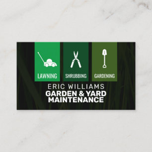 Cartão De Visita Serviços de jardinagem modernos cobrir com ícone