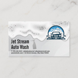 Cartão De Visita Serviços de lavagem de automóveis   Soap Suds