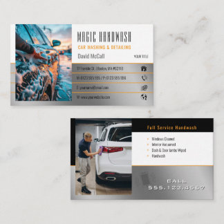 Cartão De Visita Serviços de Lavagem Manual | Lavagem de Carros