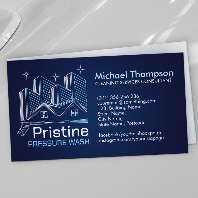 Cartão De Visita Serviços de lavagem por pressão (Criador carregado)