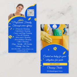 Cartão De Visita Serviços de limpeza Casa Mantendo Foto do Logotipo