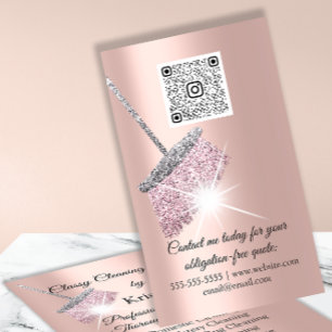 Cartão De Visita Serviços de limpeza clássicos Casa Mantendo Logoti