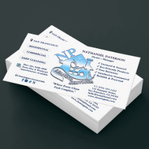 Serviços de Limpeza com Logotipo de Monograma Azul