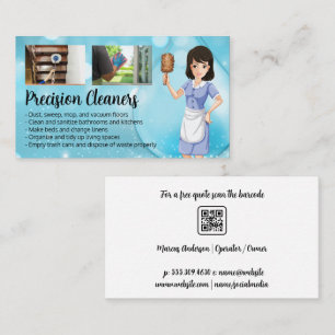 Cartão De Visita Serviços de Limpeza de Casa   Ilustração Maid