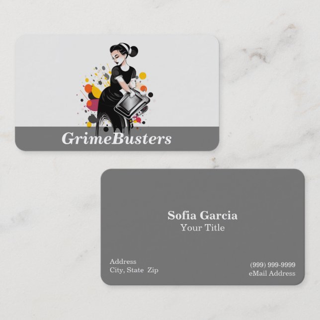 Cartão De Visita Serviços de limpeza de casas (Frente/Verso)