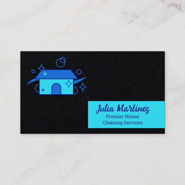Cartão De Visita Serviços de limpeza de casas (Frente)