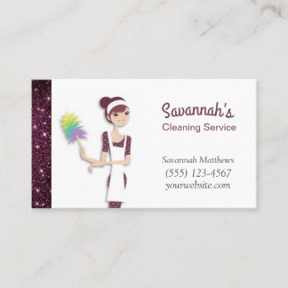 Cartão De Visita Serviços de limpeza de casas de Sparkle, de cartoo