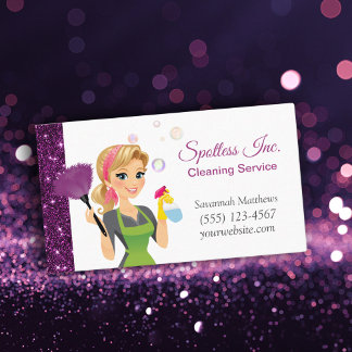 Cartão De Visita Serviços de limpeza de casas de Sparkle, de cartoo