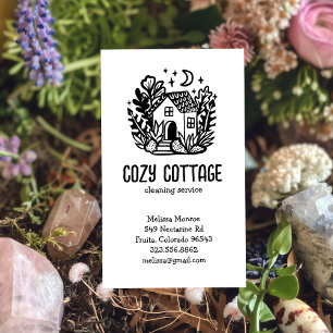 Cartão De Visita Serviços de limpeza de casas Logotipo desenhado em
