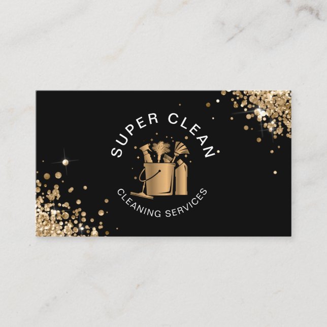 Cartão De Visita Serviços de limpeza de casas profissionais Hologri (Frente)
