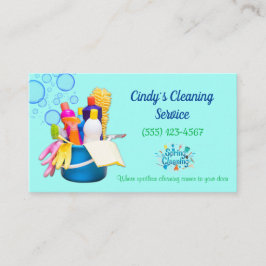 Cartão De Visita Serviços de limpeza de Design