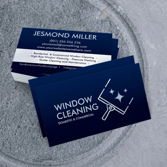 Cartão De Visita Serviços de limpeza de janelas profissionais (Criador carregado)