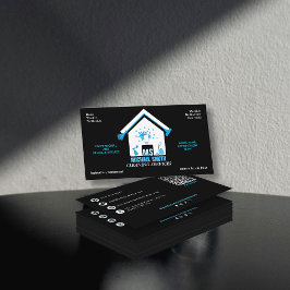Cartão De Visita Serviços de limpeza de logotipos simples profissio