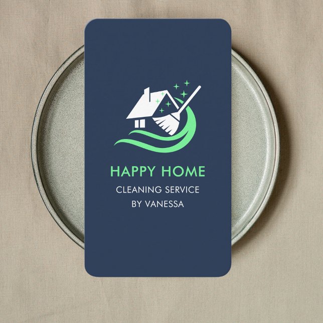 Cartão De Visita Serviços de limpeza de residências profissionais L (Criador carregado)