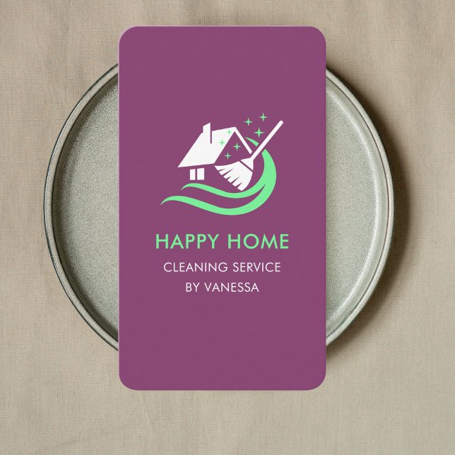 Cartão De Visita Serviços de limpeza de residências profissionais L (Criador carregado)