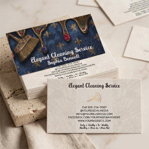 Cartão De Visita Serviços de Limpeza de Rosas de Luxo Elegant Maid
