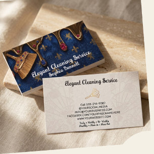 Cartão De Visita Serviços de Limpeza de Rosas de Luxo Elegant Maid