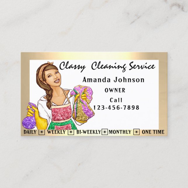 Cartão De Visita Serviços de Limpeza do Escritório da Casa Clássica (Frente)