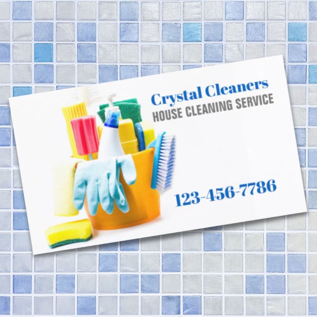 Cartão De Visita Serviços de Limpeza do Office Janitorial (Office Janitorial Cleaning Services Housekeeping Business Card)