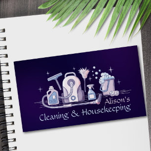Cartão De Visita Serviços de Limpeza - estilo Watercolor design Bus