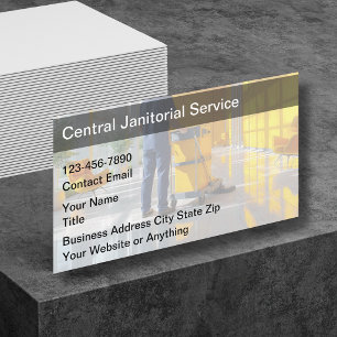 Cartão De Visita Serviços de Limpeza Janitorial de Edifícios de Esc