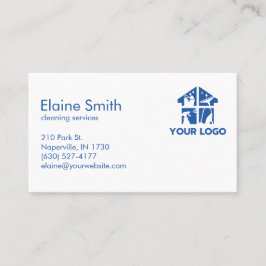 Cartão De Visita Serviços de Limpeza Logotipo Personalizado Simples