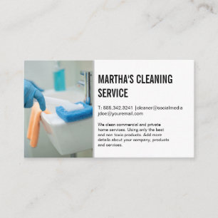 Cartão De Visita Serviços de Limpeza Maid Scrubbing Sink