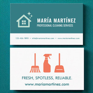 Cartão De Visita Serviços de limpeza moderna Logotipo profissional