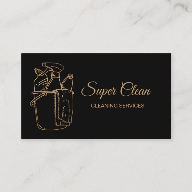 Cartão De Visita Serviços de limpeza profissional de casas de limpe (Frente)