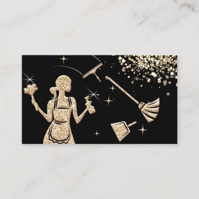 Cartão De Visita Serviços de limpeza profissional de casas de limpe (Frente)