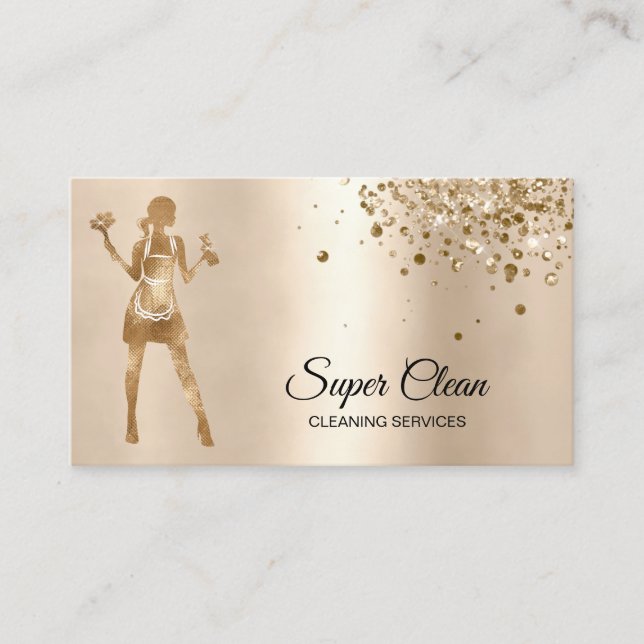 Cartão De Visita Serviços de limpeza profissional de casas de limpe (Frente)