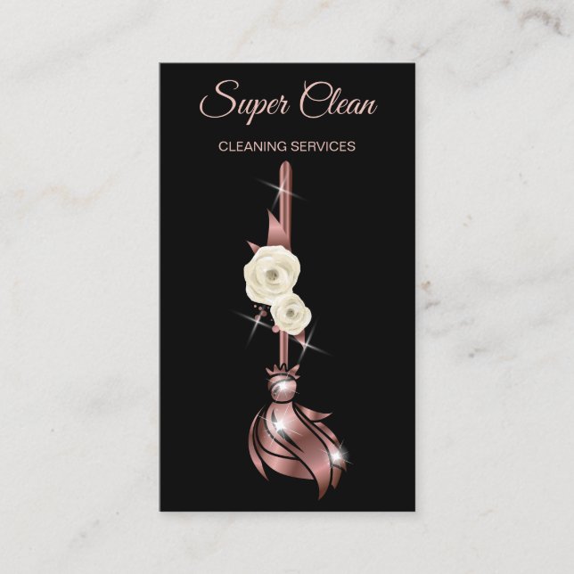 Cartão De Visita Serviços de limpeza profissional de casas de limpe (Frente)