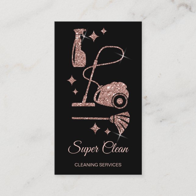 Cartão De Visita Serviços de limpeza profissional de casas de limpe (Frente)