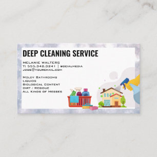 Cartão De Visita Serviços de Limpeza   Pulverização Maid   Manut